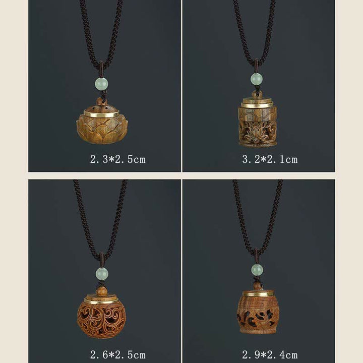 Buddha Stones Tíbet Sándalo Verde Palisandro Om Mani Padme Hum Loto Collar Calmante Positivo Colgante - image 19