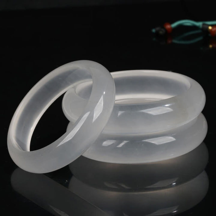 Pulsera de la suerte de la riqueza del jade de seda dorada translúcida natural de las Buddha Stones