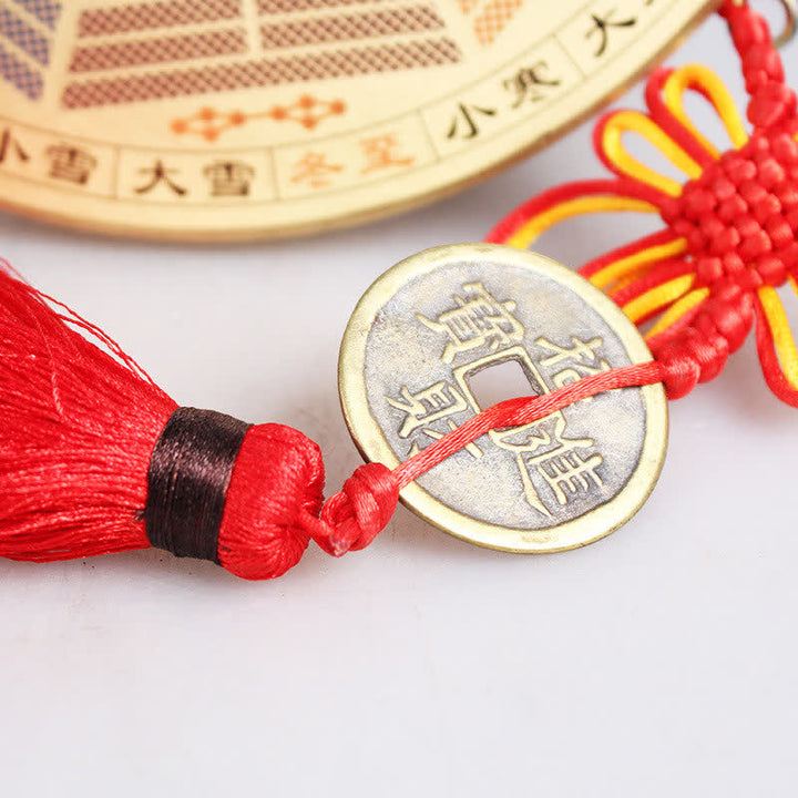 Mapa Feng Shui Bagua Moneda de cobre Equilibrio anudado chino Mapa de energía