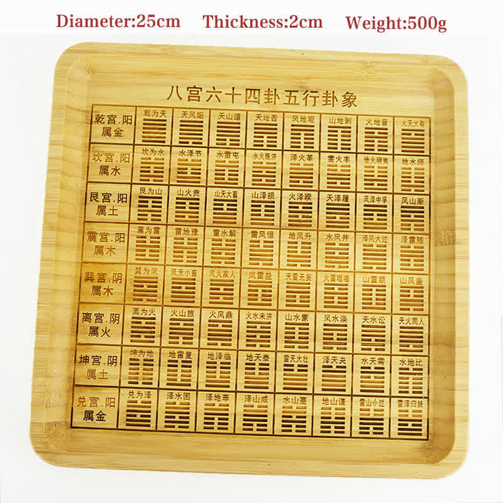 Mapa de Bagua de Bambú Feng Shui Mapa de Energía de Armonía