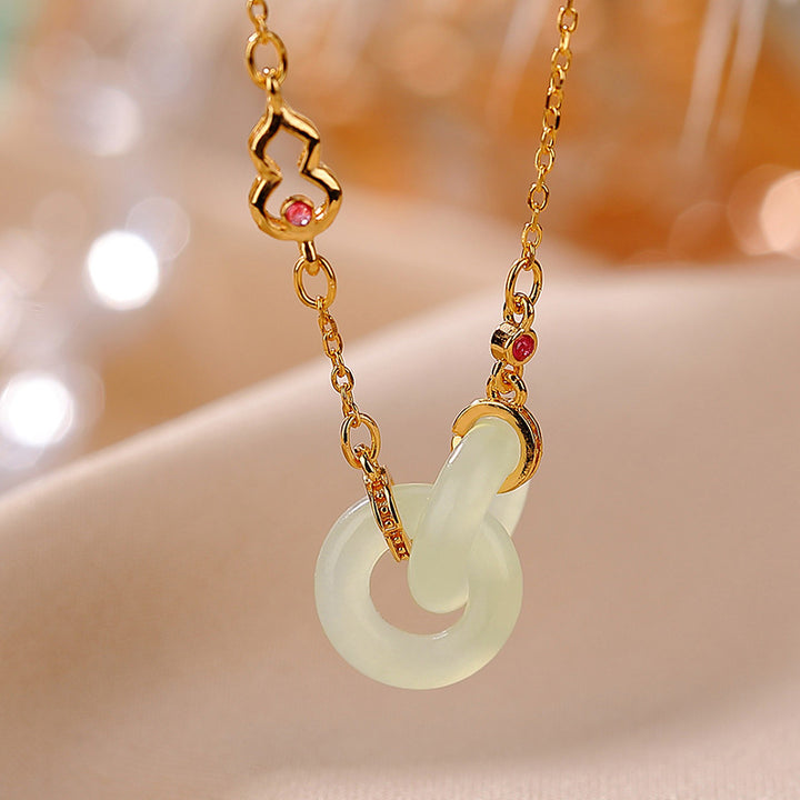 Collar con colgante de cadena de plata de ley 925 con Buddha Stones , redondo, jade, suerte y prosperidad