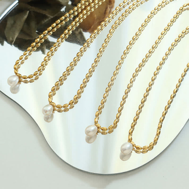 Colgante de collar de paz con cuentas de perlas