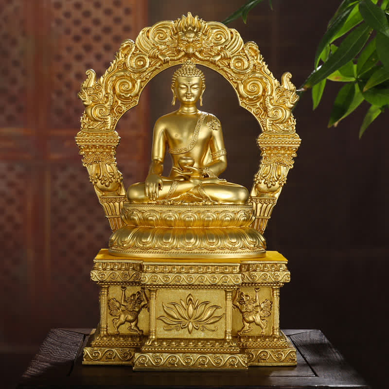 Figura de Buda medicinal Shakyamuni Amitabha, estatua de cobre de serenidad, decoración del hogar