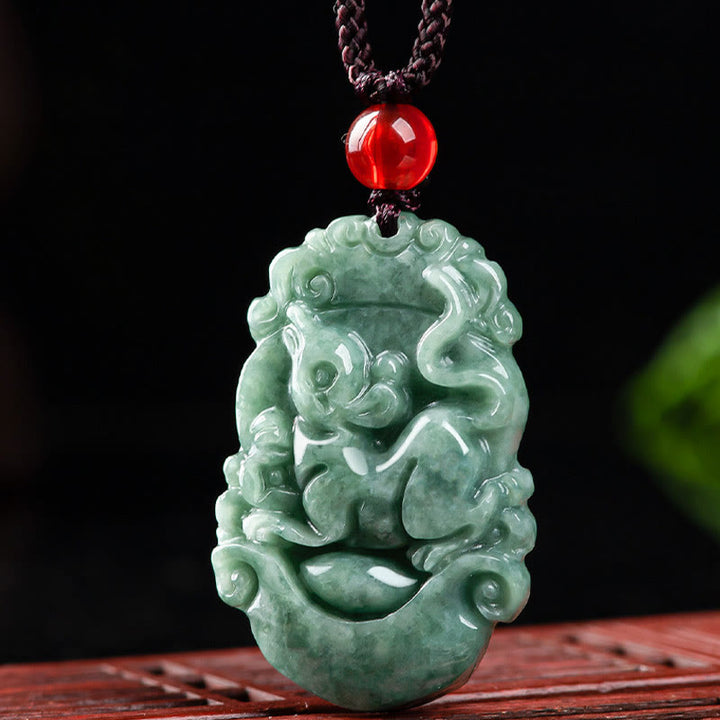 Colgante de collar de prosperidad del zodíaco chino con Buddha Stones de jade natural 12 - image 11
