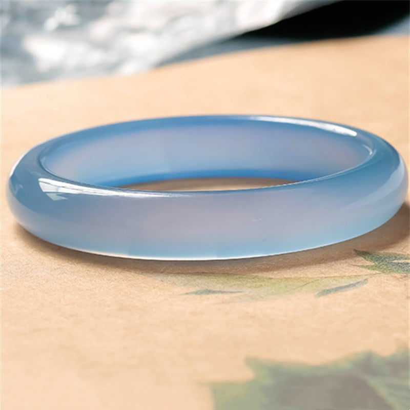 Brazalete de equilibrio emocional de calcedonia azul