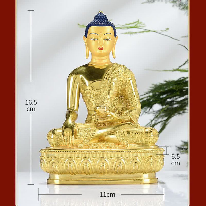 Figura de Buda Shakyamuni, estatua de cobre de iluminación, decoración para el hogar
