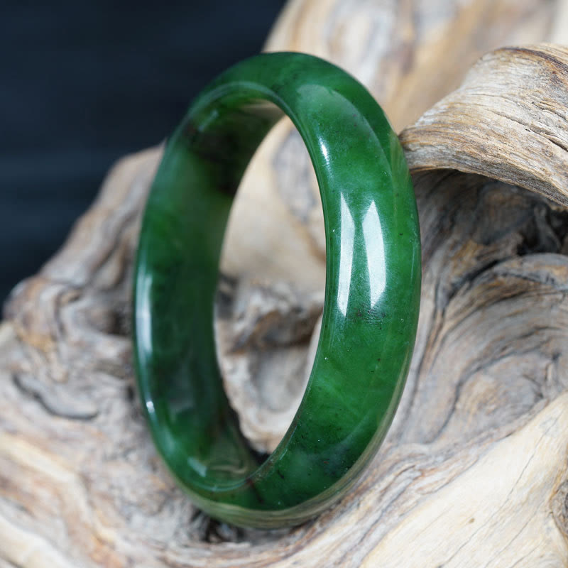 Brazalete de pulsera de éxito de felicidad de jade cian hetiano natural