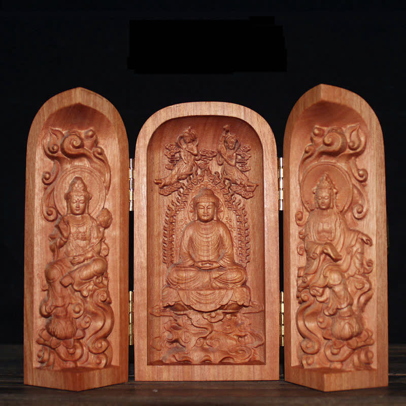 Avalokitesvara Kwan Yin Buda Cerezo Madera Compasión Decoración del Hogar Altar