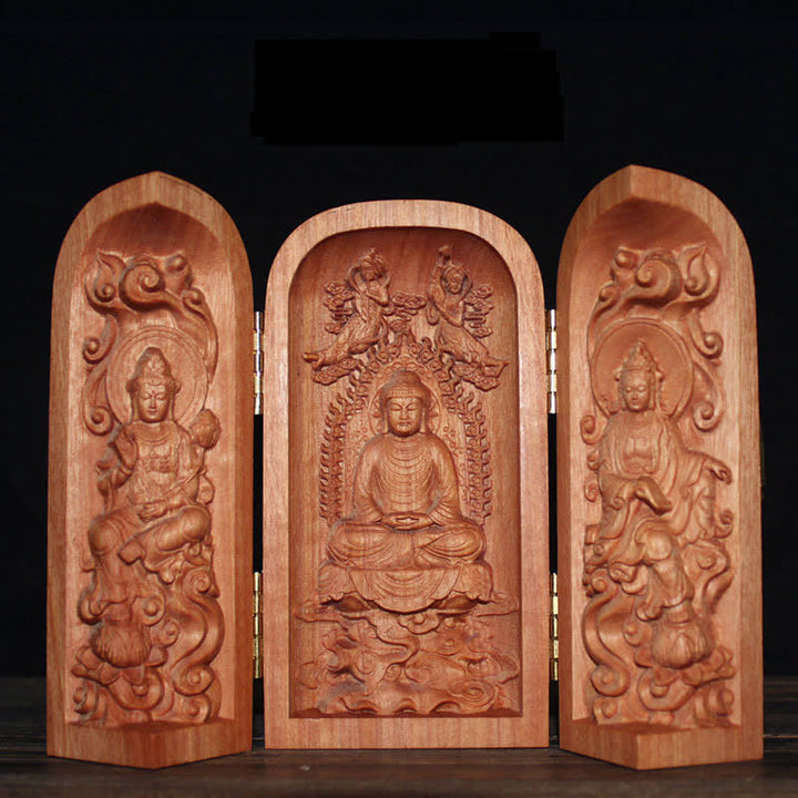 Avalokitesvara Kwan Yin Buda Cerezo Madera Compasión Decoración del Hogar Altar