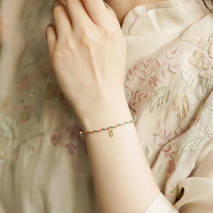 Buddha Stones auspicioso personaje Fu paz y alegría suerte pulsera multicolor hecha a mano para niños y adultos