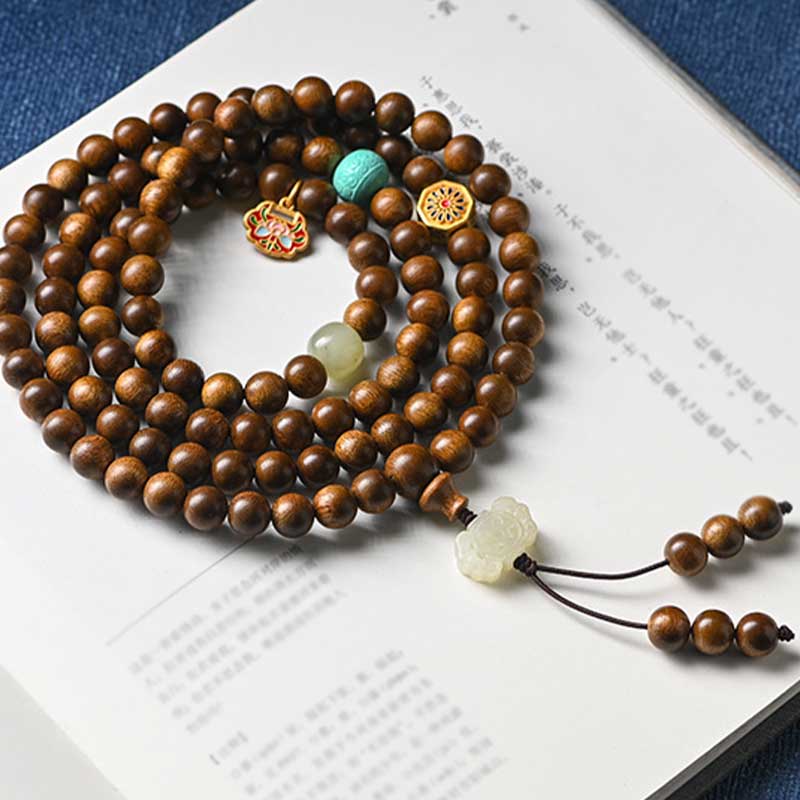 Pulsera Calma de Protección de Palosanto Tibetano Mala