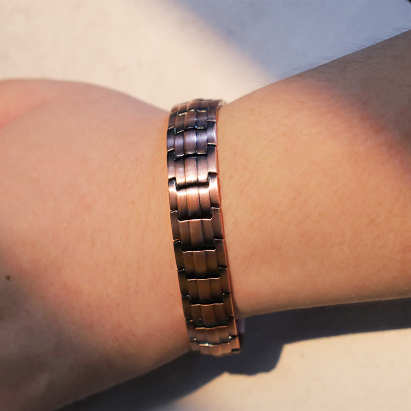 Brazalete de pulsera de cobre sólido magnético vintage
