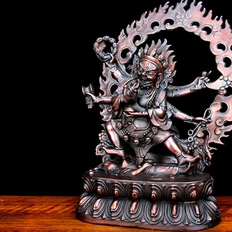 Estatuilla de Bodhisattva Mahakala del Tíbet, decoración de estatua de cobre de compasión