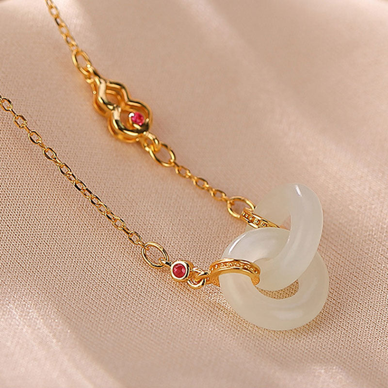 Collar con colgante de cadena de plata de ley 925 con Buddha Stones , redondo, jade, suerte y prosperidad