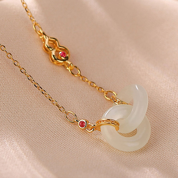 Collar con colgante de cadena de plata de ley 925 con Buddha Stones , redondo, jade, suerte y prosperidad