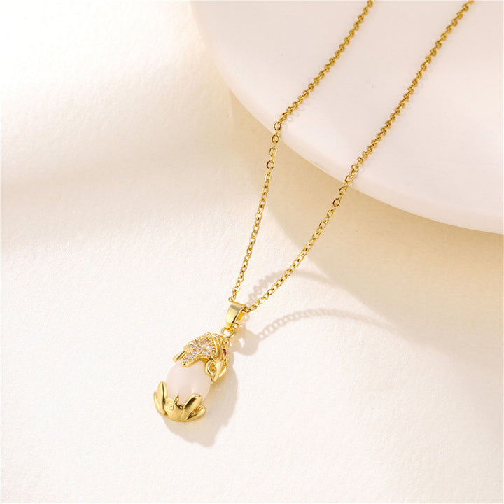 Collar de la fortuna de Pixiu con granate natural de Buddha Stones - Jade blanco - image 9