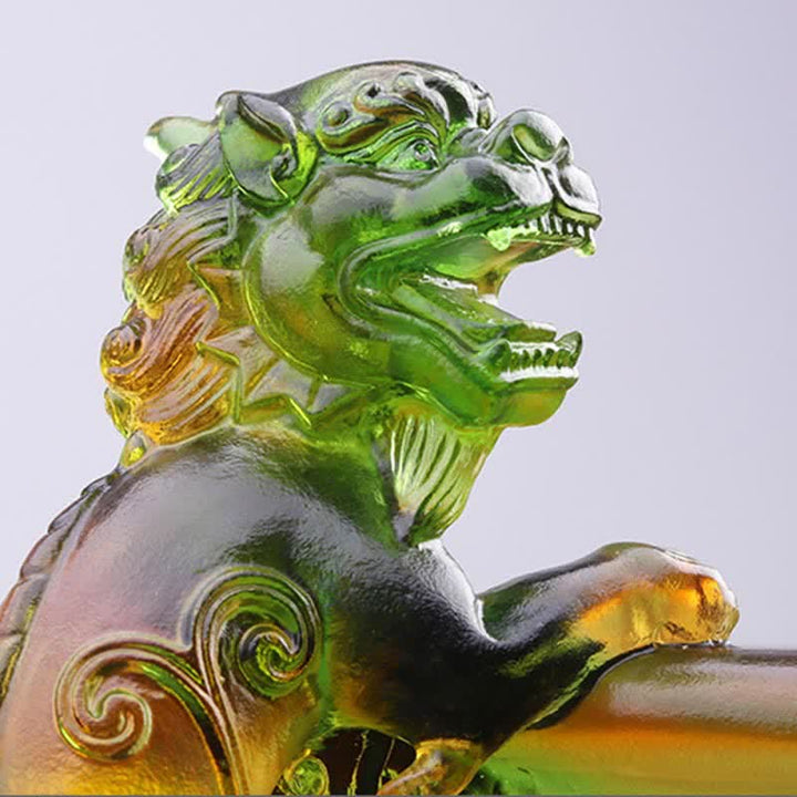 Hecho a mano Liuli Crystal PiXiu Treasure Bowl Art Piece Decoración del hogar