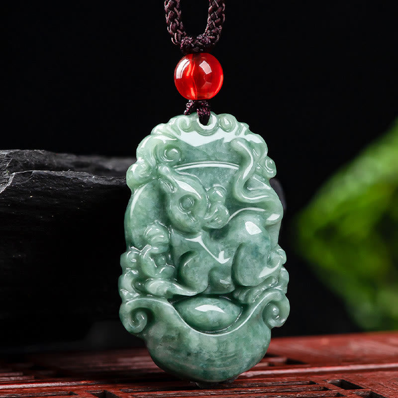 Colgante de collar de prosperidad del zodíaco chino con Buddha Stones de jade natural 12 - image 10