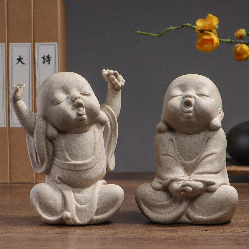 Buddha Stones meditación tibetana Buda monje bendición serenidad resina decoración del hogar