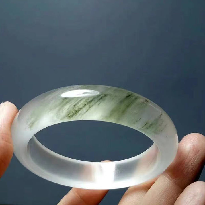 Pulsera de la suerte de la riqueza del jade de seda dorada translúcida natural de las Buddha Stones