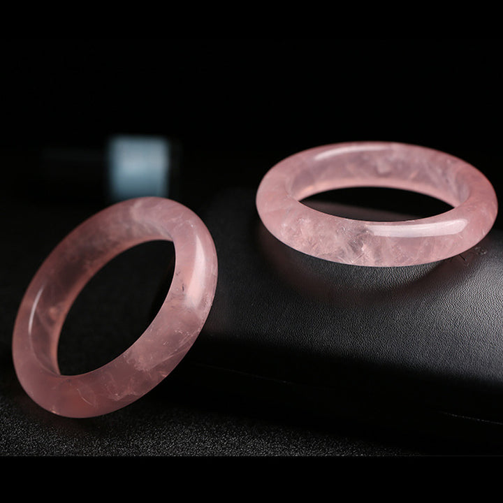Brazalete de pulsera de cuarzo rosa natural con Buddha Stones