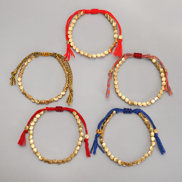 Pulsera de la suerte curativa con cuentas de cobre tibetanas de Buddha Stones