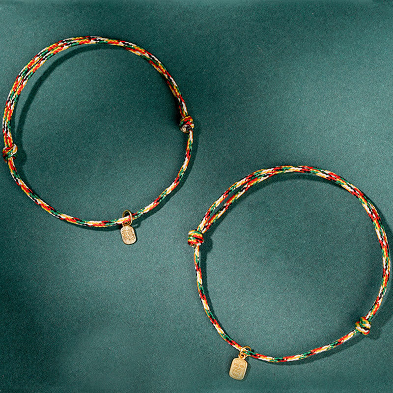 Buddha Stones auspicioso personaje Fu paz y alegría suerte pulsera multicolor hecha a mano para niños y adultos