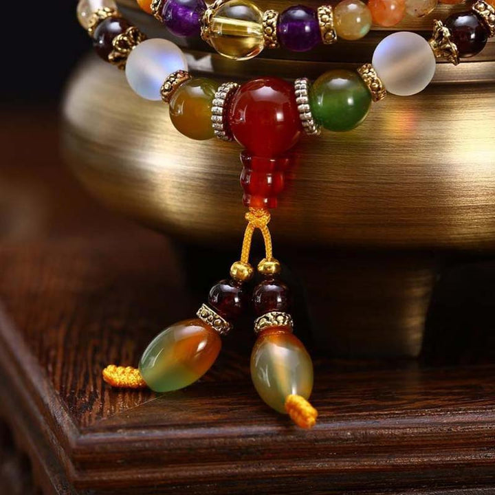 Buddha Stones La pulsera curativa de cuarzo 108 Mala