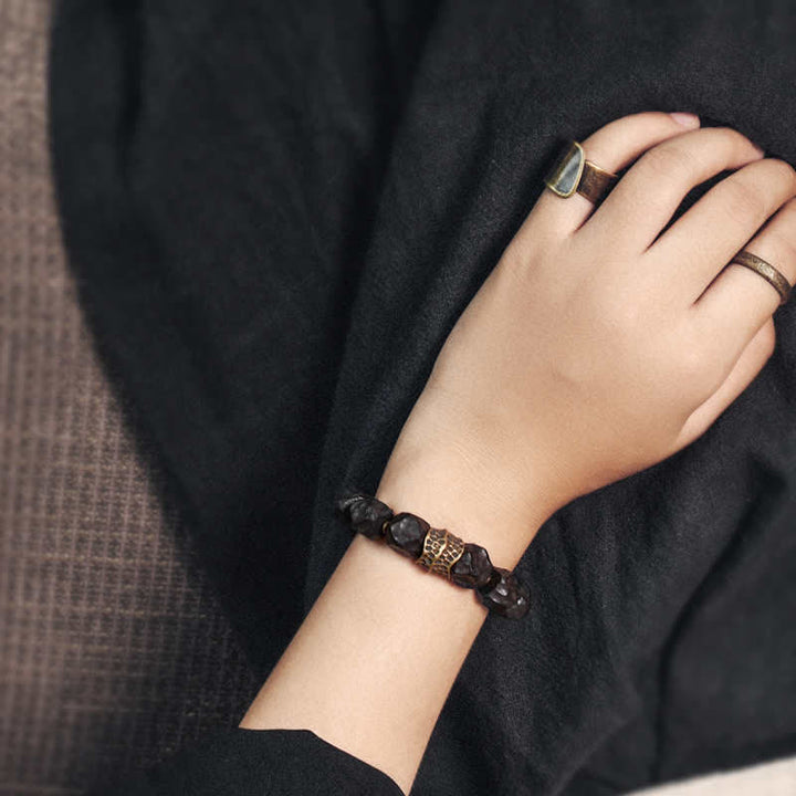 Pulsera de pareja de equilibrio de paz de cobre y madera de ébano