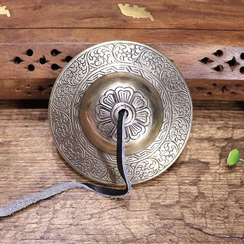 Campana tibetana Tingsha, nube auspiciosa, seis palabras verdaderas, decoración de riqueza de cobre