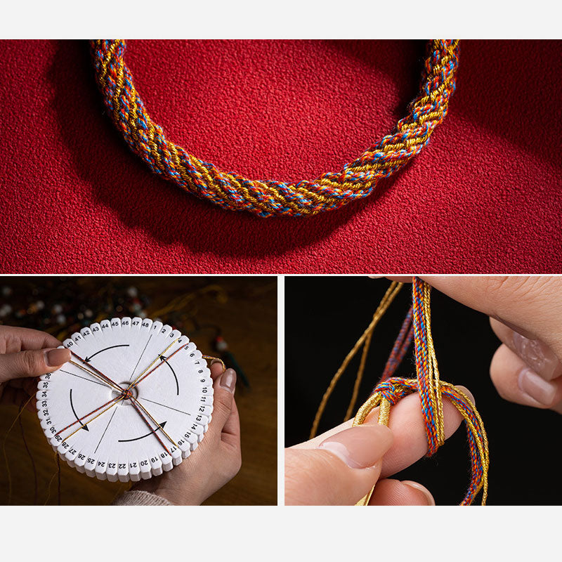 Pulsera trenzada con dije auspicioso de Om Mani Padme Hum tibetano multicolor hecho a mano con Buddha Stones