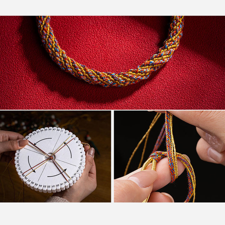 Pulsera trenzada con dije auspicioso de Om Mani Padme Hum tibetano multicolor hecho a mano con Buddha Stones