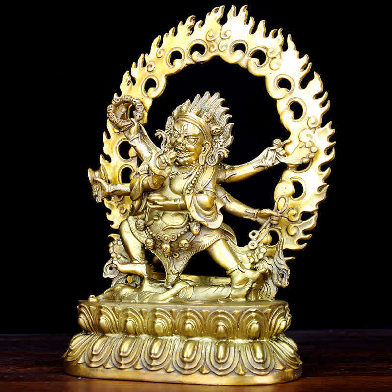 Estatuilla de Bodhisattva Mahakala del Tíbet, decoración de estatua de cobre de compasión
