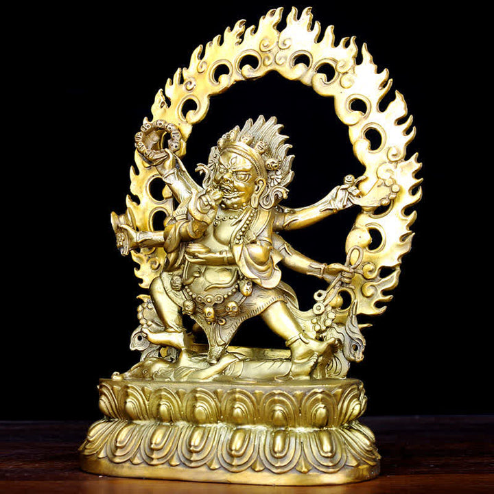 Estatuilla de Bodhisattva Mahakala del Tíbet, decoración de estatua de cobre de compasión