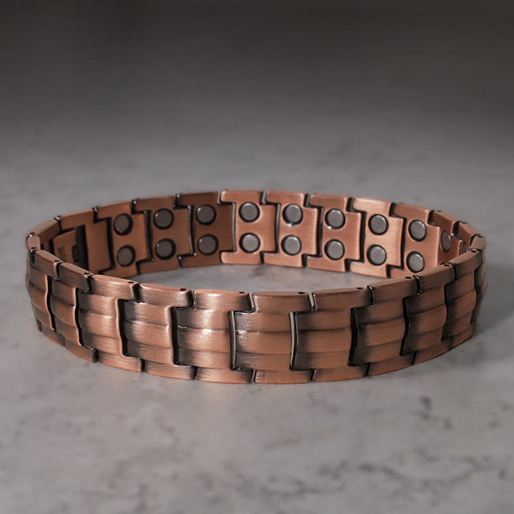 Brazalete de pulsera de cobre sólido magnético vintage