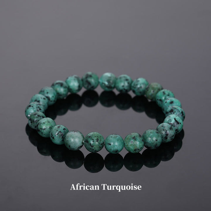 Pulsera de cuentas curativas de cuarzo con piedra natural de piedras de Buddha Stones - 8 mm - Turquesa africana - image 65