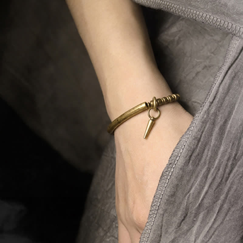 Brazalete de pulsera de equilibrio de cobre de piedra de roca de lava