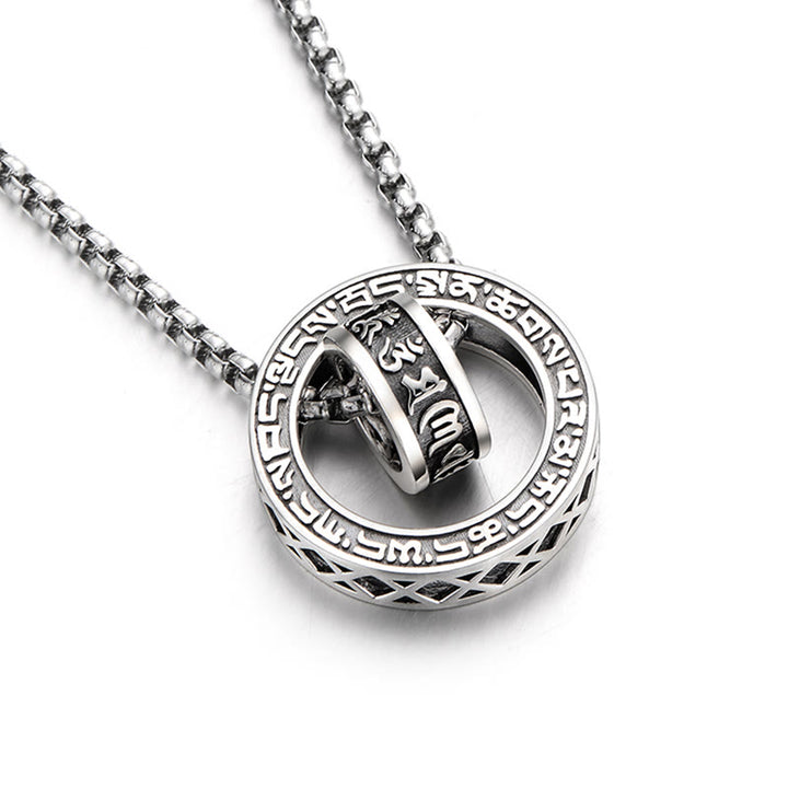 Buddha Stones tibetano Om Mani Padme Hum tallado paz pureza cadena collar colgante - image 4