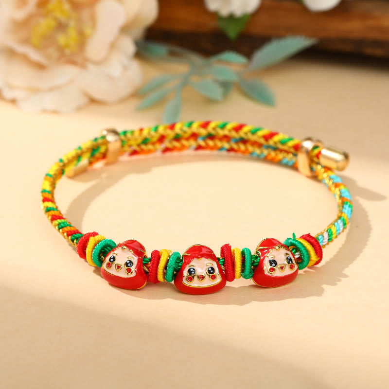 Pulsera hecha a mano para niños y adultos con diseño de Zongzi de cuerda colorida con Buddha Stones