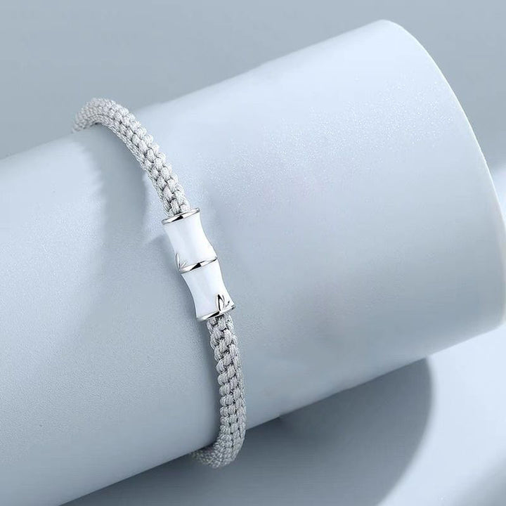 Pulsera de cuerda de pareja curativa con patrón de bambú de Buddha Stones