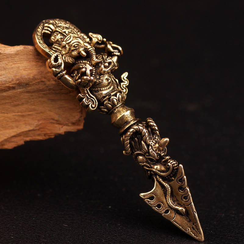 Colgante tibetano Ganesh Ganpati elefante dios de la riqueza Dorje Vajra poder espiritual - image 2