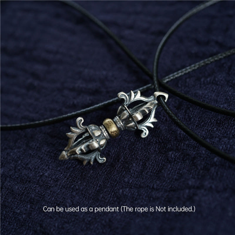 Buddha Stones de Plata de Ley 925 Om Mani Padme Hum Dorje Vajra colgante de fuerza grabado decoración colgante