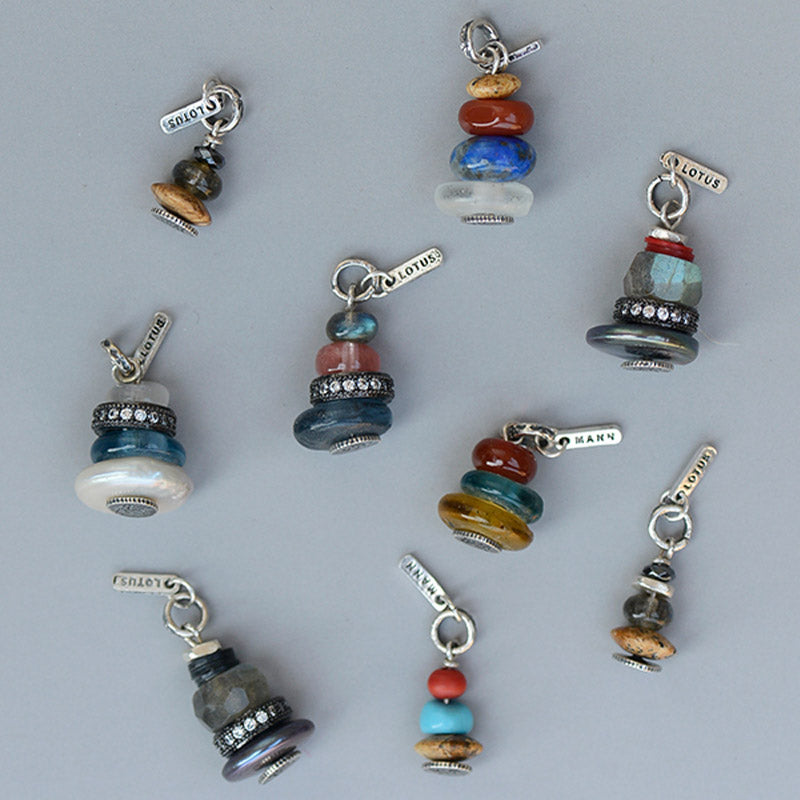 Collar con Buddha Stones Zen Cairn Labradorita con varios cristales - image 4