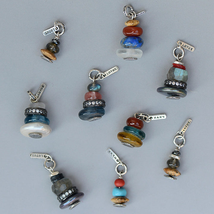 Collar con Buddha Stones Zen Cairn Labradorita con varios cristales - image 4