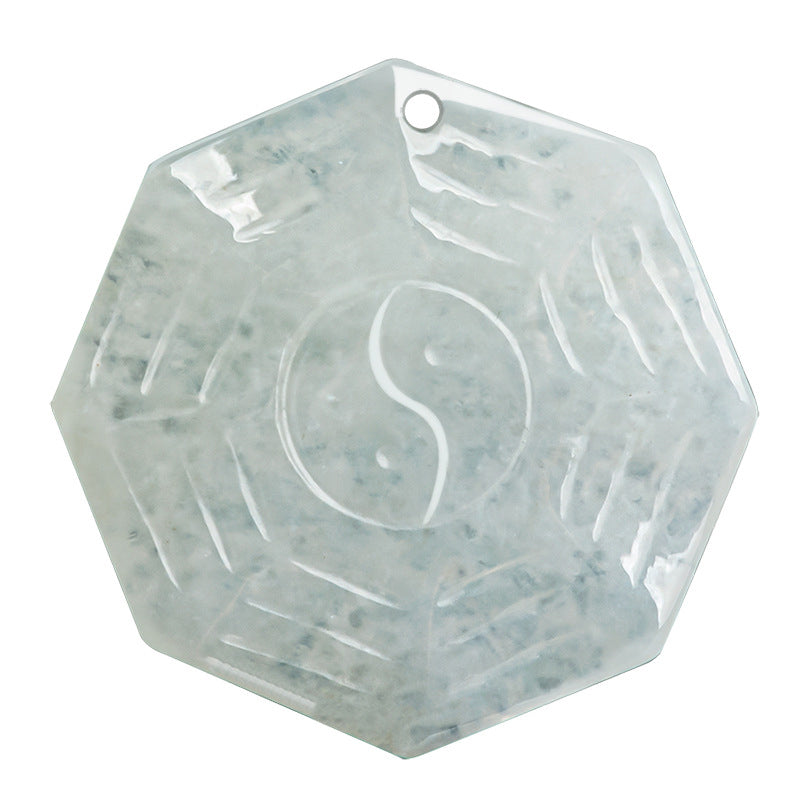 Colgante de collar de suerte de jade natural Bagua Yin Yang - image 9