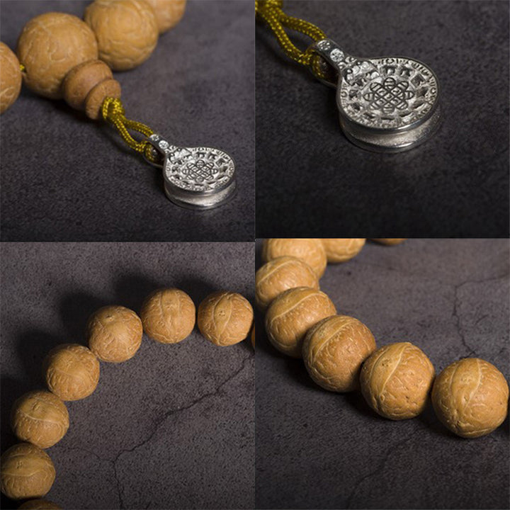 Buddha Stones Bodhi Suerte Auspiciosidad Muñeca Mala Borla Bolsillo Mala