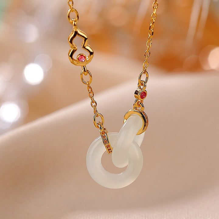 Collar con colgante de cadena de plata de ley 925 con Buddha Stones , redondo, jade, suerte y prosperidad