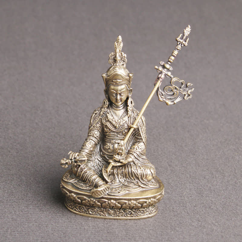 Figura de Buda Padmasambhava, estatua de cobre de serenidad, decoración del templo