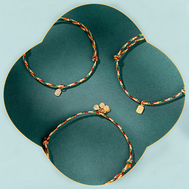 Buddha Stones auspicioso personaje Fu paz y alegría suerte pulsera multicolor hecha a mano para niños y adultos