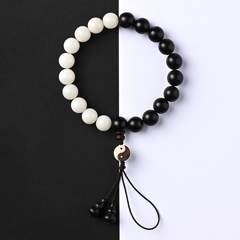 Pulsera de protección YinYang de ébano con Buddha Stones , decoración